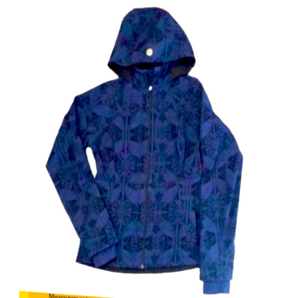 Lululemon Vintage Rare Apres Yoga Floral Hoodie Blue Jacket Size 6